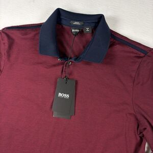 Hugo Boss Burgundy and Navy Polo Shirt
